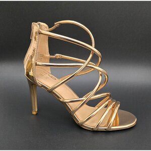 Mix No. 6 Ria Metallic Rose Gold Strappy Heeled Sandals